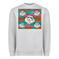 Heather Grey Western Ragdoll Cat Heavyweight Sweatshirt - LillyAllenDesigns