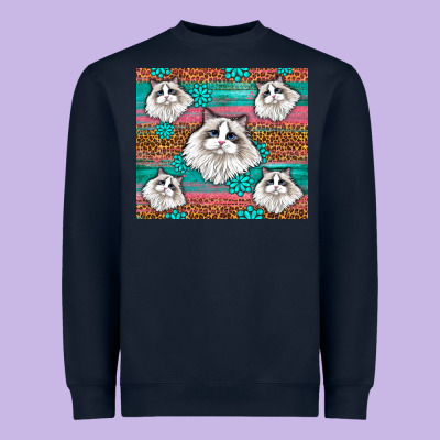 Western Ragdoll Cat Heavyweight Sweatshirt Designed By Lillyallendesigns