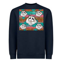 Navy Western Ragdoll Cat Heavyweight Sweatshirt - LillyAllenDesigns