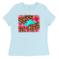 Baby Blue valentine's day leopard background Ladies Tee - JahusDesignShop