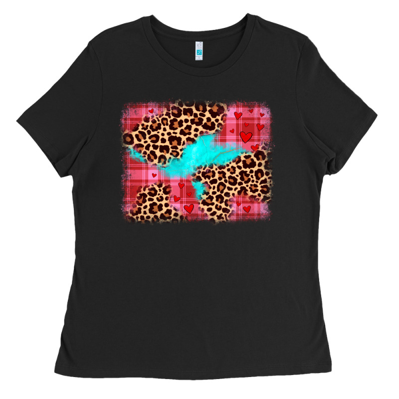 Valentine's Day Leopard Background Ladies Tee by JahusDesignShop | Teevron