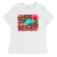 White valentine's day leopard background Ladies Tee - JahusDesignShop
