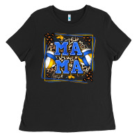 Black volleyball mama with leopard Ladies Tee - Zillion Design Studio