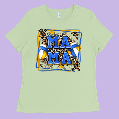 Volleyball Mama With Leopard Ladies Tee Designed By Zillion Design Studio