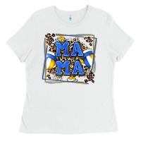 White volleyball mama with leopard Ladies Tee - Zillion Design Studio