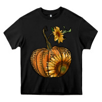 Black pumpkin with sunflower Heavy Core Tee - RanaPortraitStore
