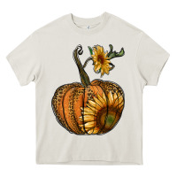 Cream pumpkin with sunflower Heavy Core Tee - RanaPortraitStore