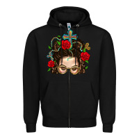 Black Messy Bun Mom Faith And Rose Zipper Hoodie - BundleAndBundleShop