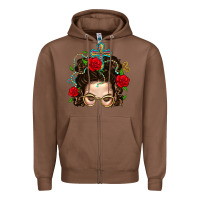 Chestnut Messy Bun Mom Faith And Rose Zipper Hoodie - BundleAndBundleShop