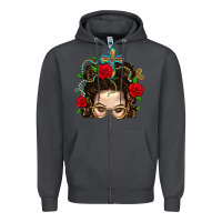 Smoke Messy Bun Mom Faith And Rose Zipper Hoodie - BundleAndBundleShop