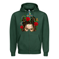 Sports Green Messy Bun Mom Faith And Rose Zipper Hoodie - BundleAndBundleShop