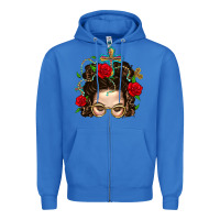 True Royal Messy Bun Mom Faith And Rose Zipper Hoodie - BundleAndBundleShop