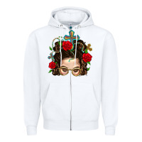 White Messy Bun Mom Faith And Rose Zipper Hoodie - BundleAndBundleShop