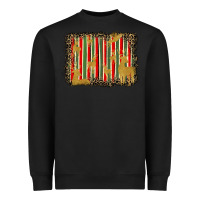 Black christmas reindeers leopard background Heavyweight Sweatshirt - BarkalooDesign
