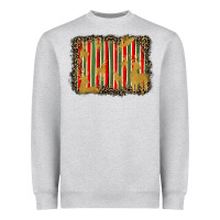 Heather Grey christmas reindeers leopard background Heavyweight Sweatshirt - BarkalooDesign