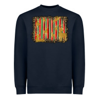 Navy christmas reindeers leopard background Heavyweight Sweatshirt - BarkalooDesign