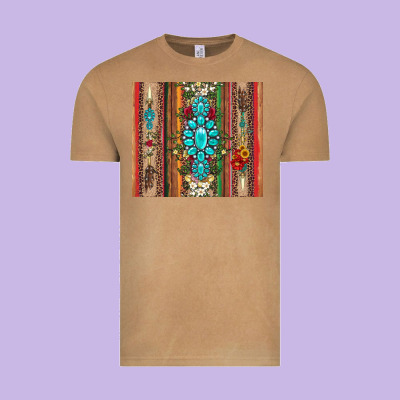 Gemstone Flowers Arrow With Leopards And Serape Vintage Tee Designed By Artiststas