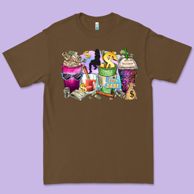 Boss Babe Coffee Cups Premium Tee Designed By Zillion Design Studio