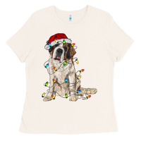 Bone saint bernard with christmas lights Ladies Tee - RanaPortraitStore