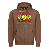 Chestnut I'm a Softball mom we don't do that keep calm Zipper Hoodie - BundleAndBundleShop