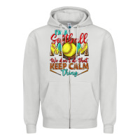 Dove Grey I'm a Softball mom we don't do that keep calm Zipper Hoodie - BundleAndBundleShop