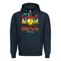 Navy I'm a Softball mom we don't do that keep calm Zipper Hoodie - BundleAndBundleShop