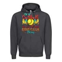 Smoke I'm a Softball mom we don't do that keep calm Zipper Hoodie - BundleAndBundleShop