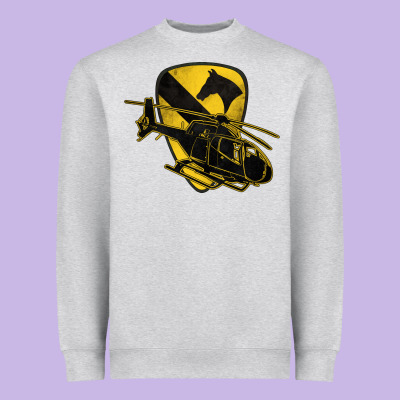 1st Cavalry Division Chopper Helicopter Air Cav Heavyweight Sweatshirt Designed By Jasminsmagicworld