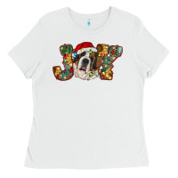 White Saint Bernard Christmas joy, Ladies Tee - RanaPortraitStore