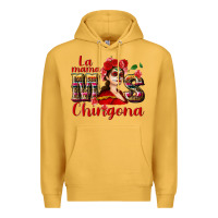 Mustard La mama mos Chingona Premium Hoodie - NancyCooperArtShop
