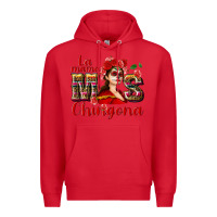 Red La mama mos Chingona Premium Hoodie - NancyCooperArtShop