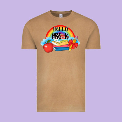 Back To School Hello Pre K Vintage Tee Designed By Adodesignshop