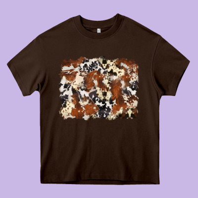Cowhide Background Heavy Core Tee Designed By Zillion Design Studio