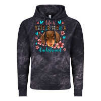 Cloud Black life is better with a dachshund Vintage Hoodie - Jasminsmagicworld