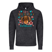 Vintage Black life is better with a dachshund Vintage Hoodie - Jasminsmagicworld