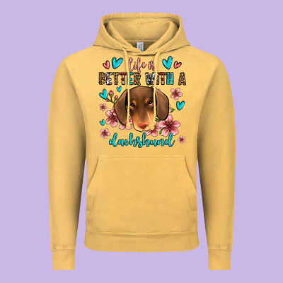 Life Is Better With A Dachshund Vintage Hoodie Designed By Jasminsmagicworld