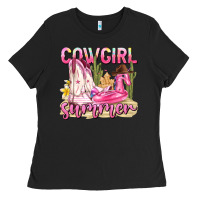 Black cowgirl summer Ladies Tee - texasbilliewilder