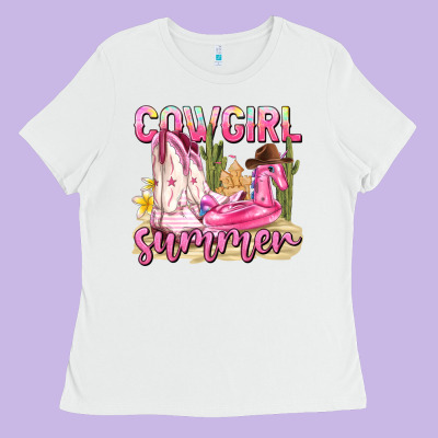Cowgirl Summer Ladies Tee Designed By Texasbilliewilder