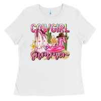 White cowgirl summer Ladies Tee - texasbilliewilder