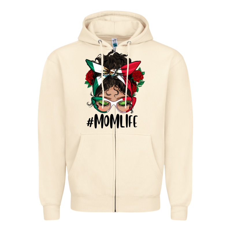Mexican Mom Life Messy Bun Mama Zipper Hoodie by BundleAndBundleShop | Teevron
