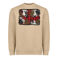 Mushroom Christmas red plaid background Heavyweight Sweatshirt - BarkalooDesign