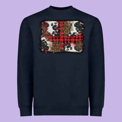 Christmas Red Plaid Background Heavyweight Sweatshirt Designed By Barkaloodesign