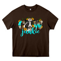 Chocolate Brown cow junkie Heavy Core Tee - Zillion Design Studio