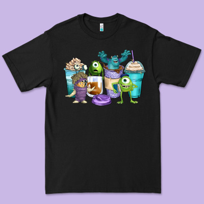Cartoon Characters Coffee Cups Premium Tee Designed By Zillion Design Studio