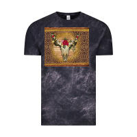 Cloud Black bull skull flowers glitter and leopard Vintage Tee - Artiststas