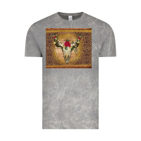 Cloud Rock bull skull flowers glitter and leopard Vintage Tee - Artiststas