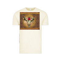 Vintage Arctic bull skull flowers glitter and leopard Vintage Tee - Artiststas