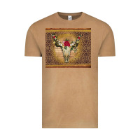 Vintage Camel bull skull flowers glitter and leopard Vintage Tee - Artiststas