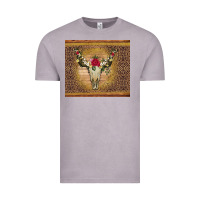 Bull Skull Flowers Glitter And Leopard Vintage Tee | Teevron