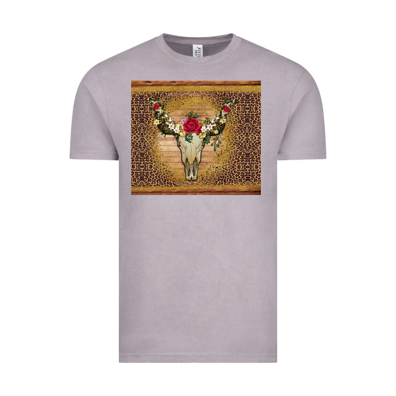 Bull Skull Flowers Glitter And Leopard Vintage Tee by Artiststas | Teevron